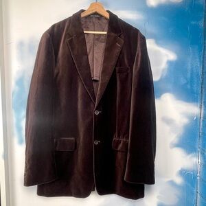 Alfani Y2K dark chocolate brown velvet blazer
